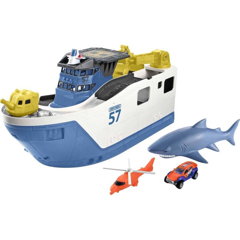 slide 1 of 6, Matchbox Marine Rescue Shark Ship, 1 ct