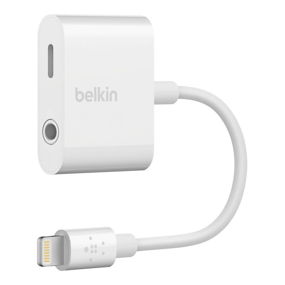 slide 5 of 5, Belkin 3.5mm Audio + Charge RockStar Adapter - White, 1 ct