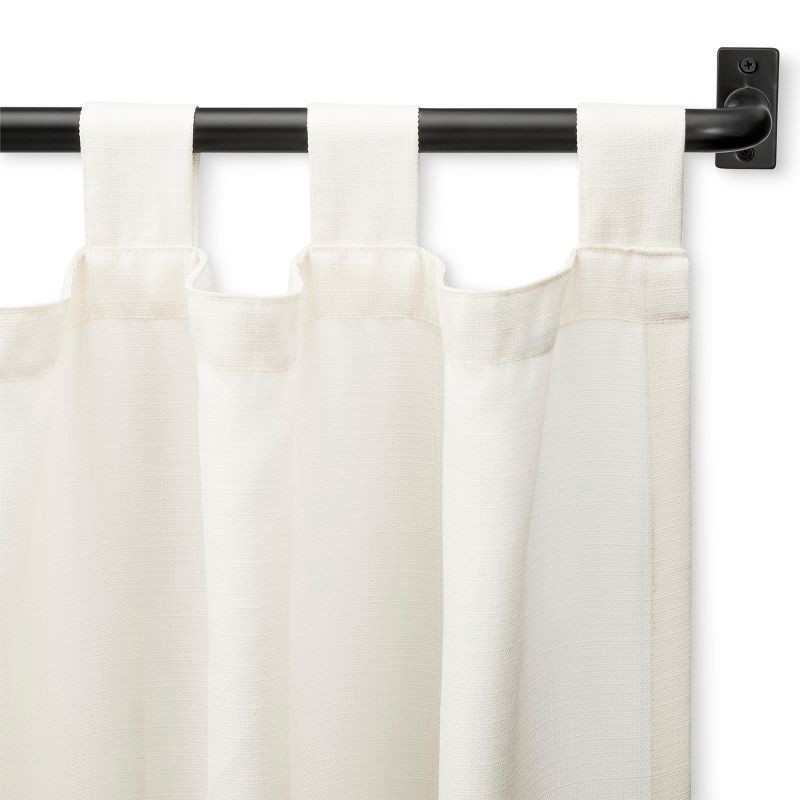 slide 2 of 3, 36"-66" French Curtain Rod Matte Black - Threshold™: Single Steel Rod, Powder-Coated, 25lb Capacity, 25 lb