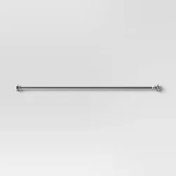18"-30" Round Curtain Rod Brushed Nickel - Room Essentials™: Steel Tension Rod, Single, 0.75" Diameter, Silver