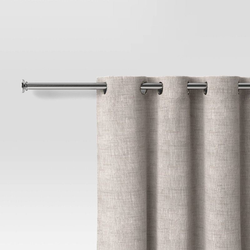 slide 3 of 3, 30"-52" Round Tension Curtain Rod Plated Brushed Nickel - Room Essentials™: Steel, Single Rod, 0.75" Diameter, 1 ct