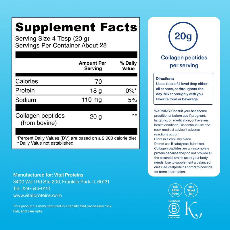 slide 4 of 11, Vital Proteins Collagen Peptides Unflavored Powder - 10oz, 10 oz