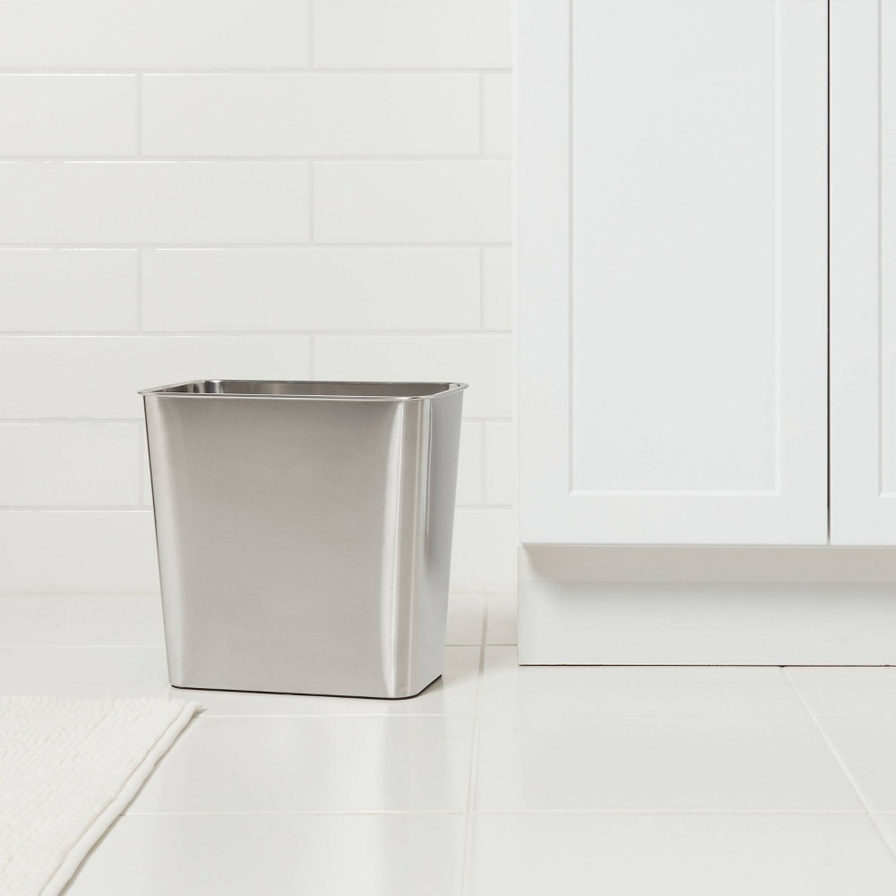 slide 2 of 4, Stainless Steel Bathroom Wastebasket - Made By Design, 1 ct