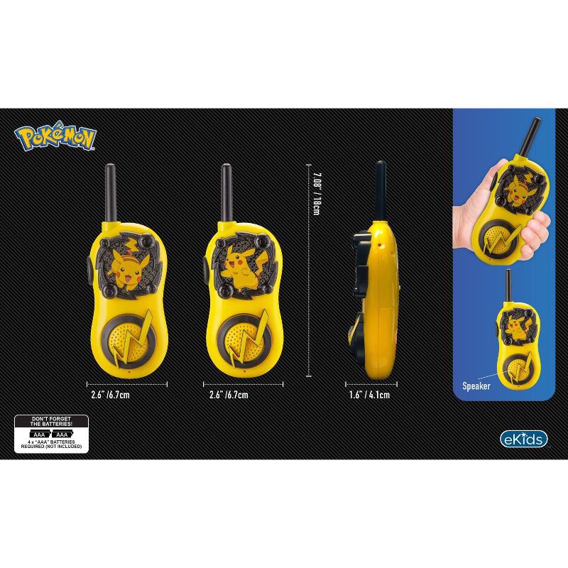 slide 5 of 6, Pokemon Pikachu Walkie Talkies-Long Range 2-way Radios, 1 ct