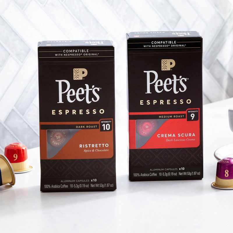 slide 3 of 4, Peet's Coffee Peet's Espresso Ristretto Dark Roast Aluminum Capsules - 10ct/1.87oz, 10 ct; 1.87 oz