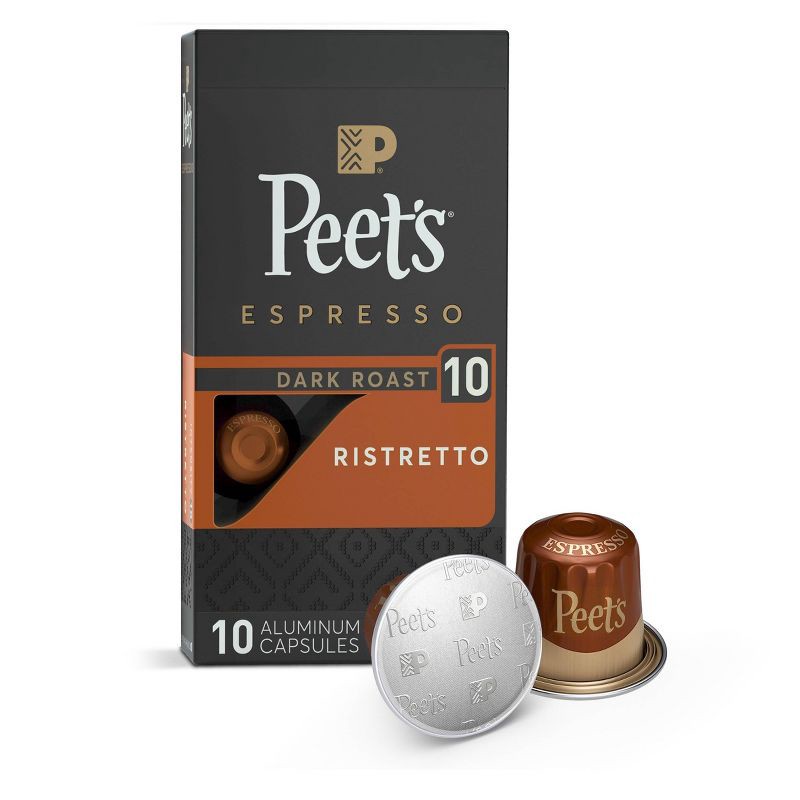 slide 1 of 8, Peet's Coffee Peet's Espresso Ristretto Dark Roast Aluminum Capsules - 10ct/1.87oz, 10 ct; 1.87 oz