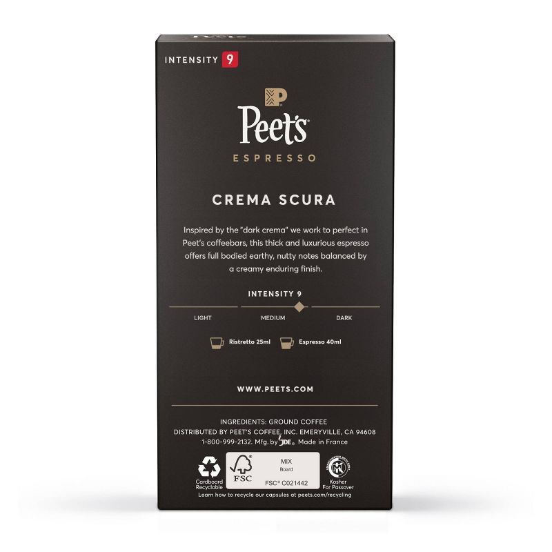 slide 2 of 7, Peet's Coffee Peet's Espresso Crema Scura Medium Roast Aluminum Capsules - 10ct/1.87oz, 10 ct; 1.87 oz