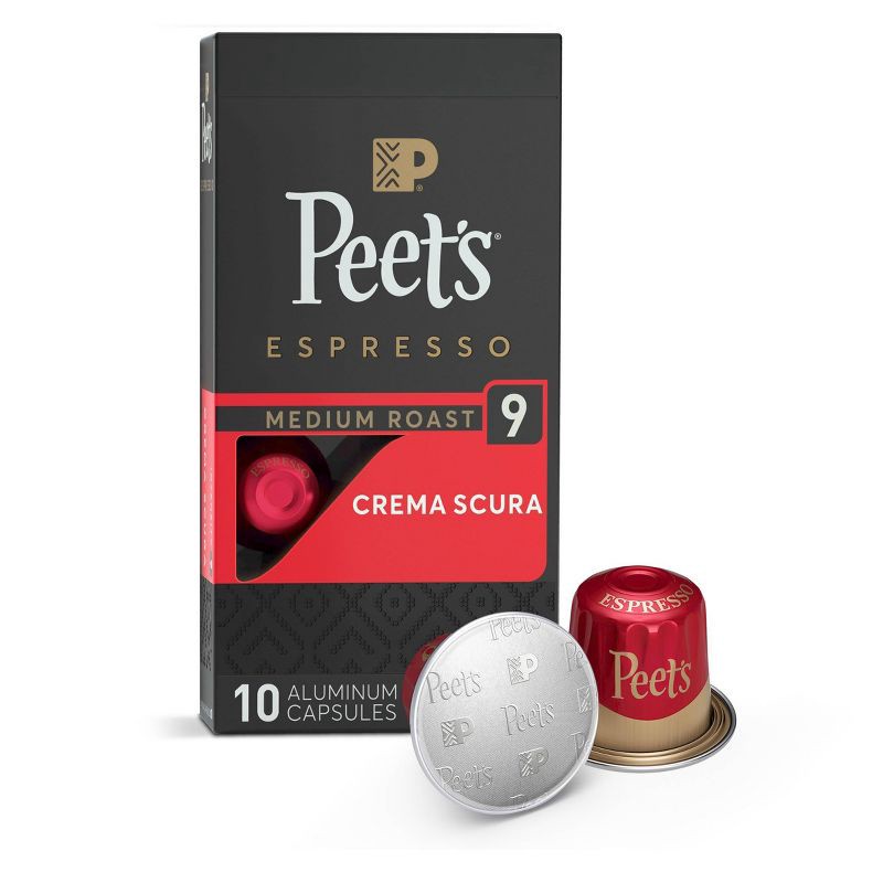 slide 1 of 7, Peet's Coffee Peet's Espresso Crema Scura Medium Roast Aluminum Capsules - 10ct/1.87oz, 10 ct; 1.87 oz