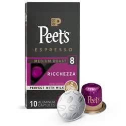 Peet's Coffee Peet's Espresso Ricchezza Medium Roast Aluminum Capsules - 10ct/1.87oz