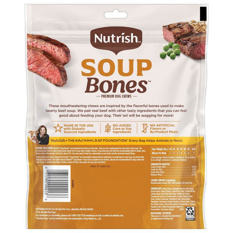 slide 4 of 12, Nutrish Soup Bones Real Beef & Barley Chewy Dental Dog Treats - 23.1oz/11ct, 23.1 oz, 11 ct