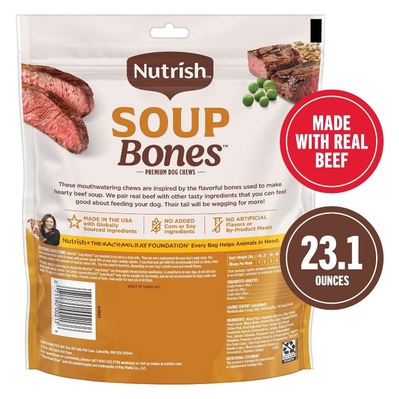 slide 2 of 12, Nutrish Soup Bones Real Beef & Barley Chewy Dental Dog Treats - 23.1oz/11ct, 23.1 oz, 11 ct