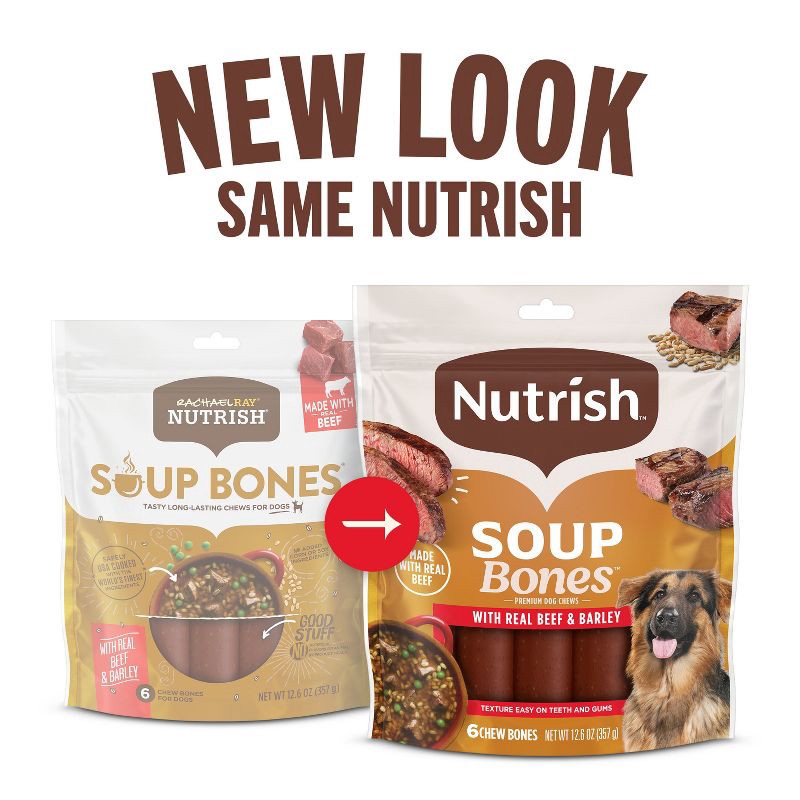 slide 3 of 12, Nutrish Soup Bones Real Beef & Barley Chewy Dental Dog Treats - 23.1oz/11ct, 23.1 oz, 11 ct