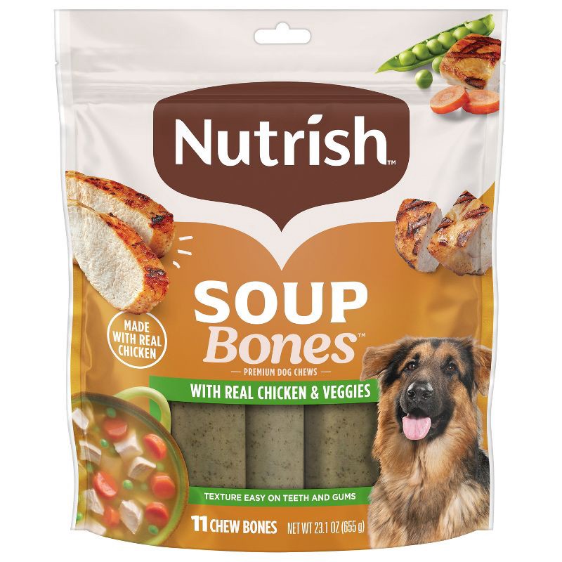 slide 1 of 10, Rachael Ray Nutrish Soup Bones Real Chicken And Veggies Dog Treats - 23.1oz/11ct, 23.1 oz, 11 ct