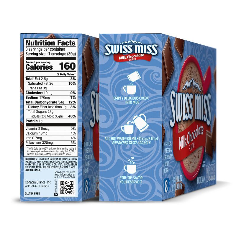 slide 2 of 12, Swiss Miss Milk Chocolate Hot Cocoa Mix - 8ct, 8 ct
