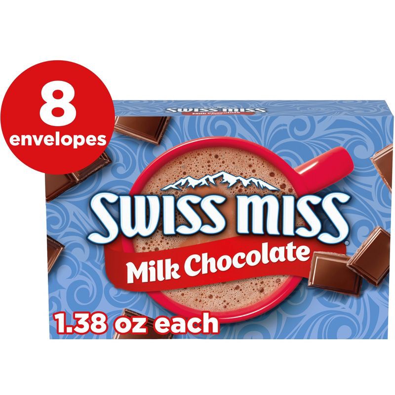 slide 1 of 12, Swiss Miss Milk Chocolate Hot Cocoa Mix - 8ct, 8 ct