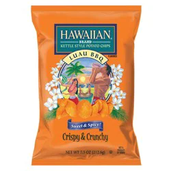 Hawaiian Snacks Hawaiian Crispy & Crunchy Luau BBQ Kettle Style Potato Chips - 7.5oz