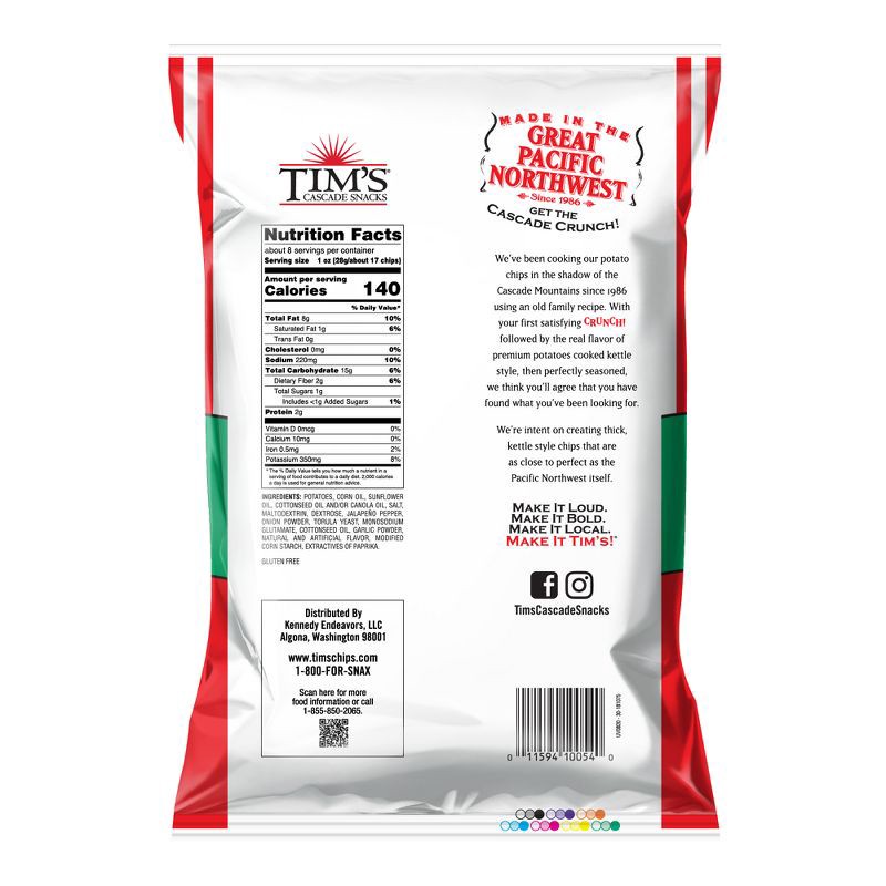 slide 2 of 5, Tim's Jalapeno Flavored Extra Thick & Crunchy Potato Chips - 7.5oz, 7.5 oz