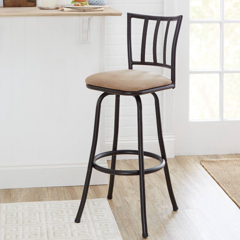 slide 7 of 8, Robinson Adjustable Counter Height Barstool Dark Bronze - Holli Furniture: Swivel Seat, Metal Frame, Footrest, 1 ct