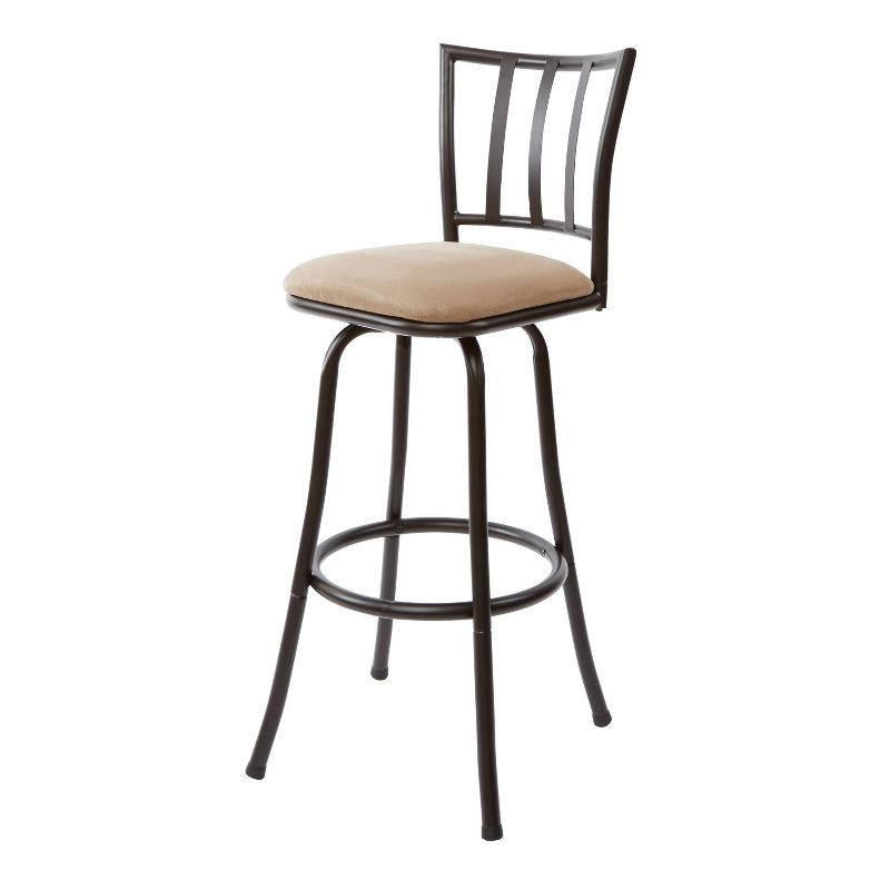 slide 1 of 8, Robinson Adjustable Counter Height Barstool Dark Bronze - Holli Furniture: Swivel Seat, Metal Frame, Footrest, 1 ct