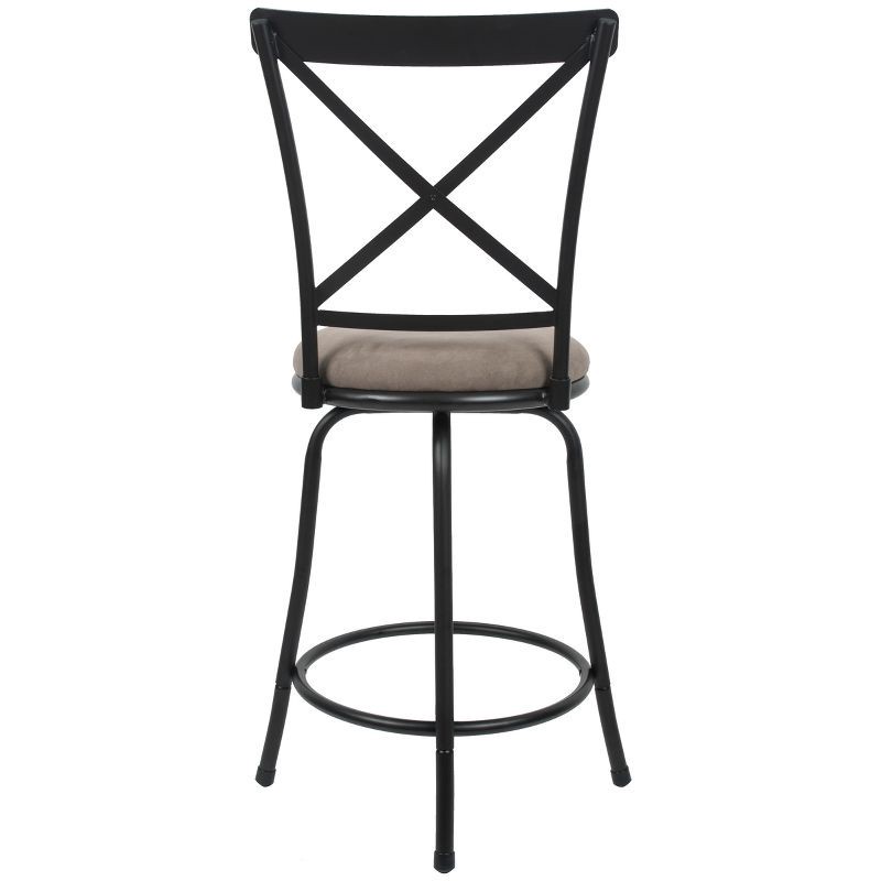 slide 3 of 8, Karson Adjustable Height X Barstool Light Bronze - Holli Furniture: Swivel, Upholstered, Metal Frame, 1 ct