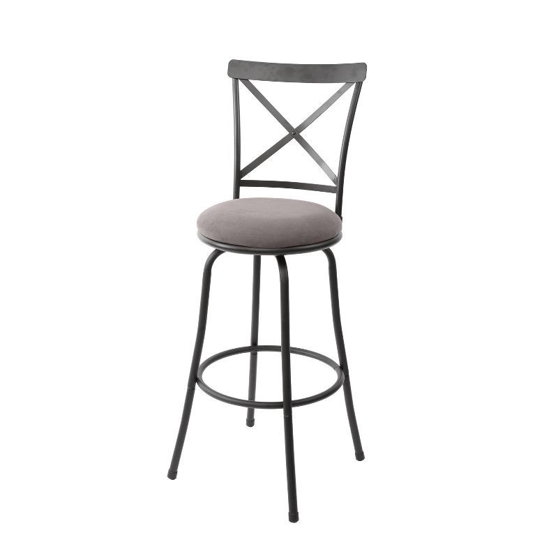 slide 1 of 8, Karson Adjustable Height X Barstool Light Bronze - Holli Furniture: Swivel, Upholstered, Metal Frame, 1 ct