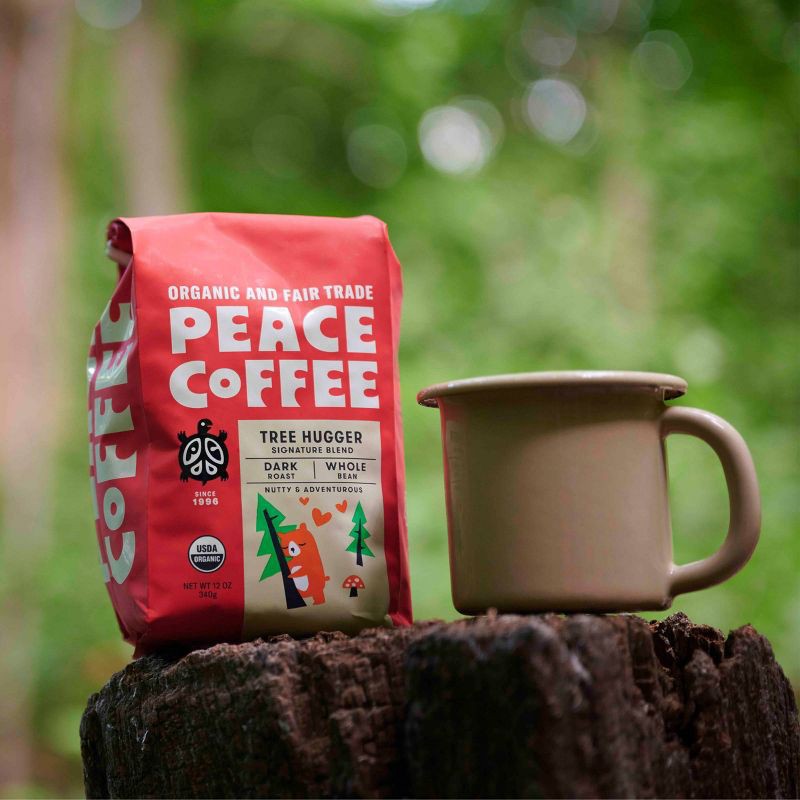 slide 5 of 6, Peace Coffee Dark Roast Tree Hugger Whole Bean Coffee - 12oz, 12 oz