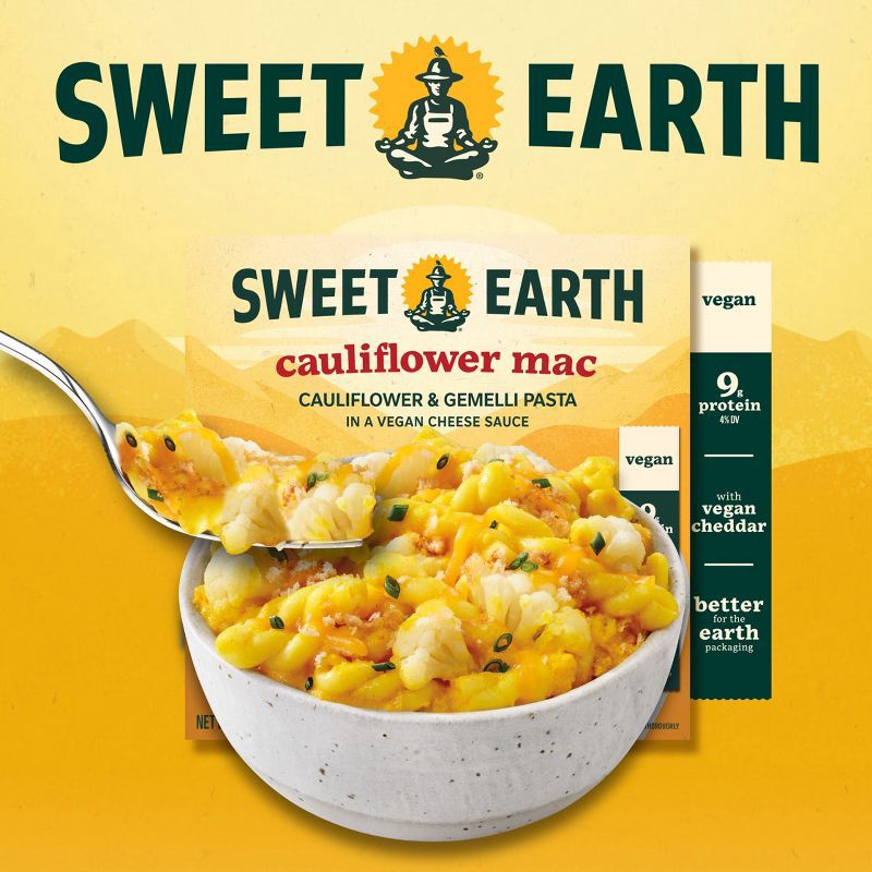 slide 3 of 12, SWEET EARTH NATURAL FOODS Sweet Earth Vegan Frozen Cauliflower Mac - 9oz, 9 oz