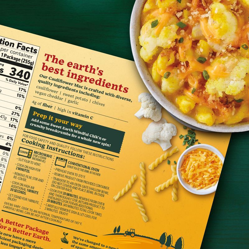 slide 12 of 12, SWEET EARTH NATURAL FOODS Sweet Earth Vegan Frozen Cauliflower Mac - 9oz, 9 oz