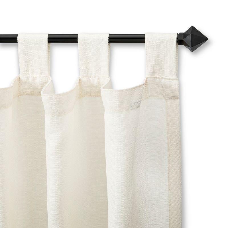 slide 2 of 4, 28"-48" Café Faceted Pyramid Curtain Rod Black - Room Essentials™: Adjustable Metal, Single Rod, 4 Pieces, 4 ct