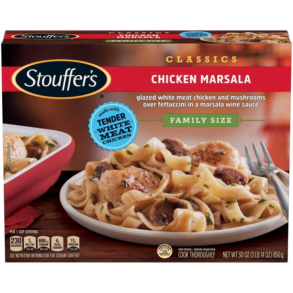 slide 2 of 11, Stouffer's Stouffers Classics Family Size Frozen Chicken Marsala, 30 oz