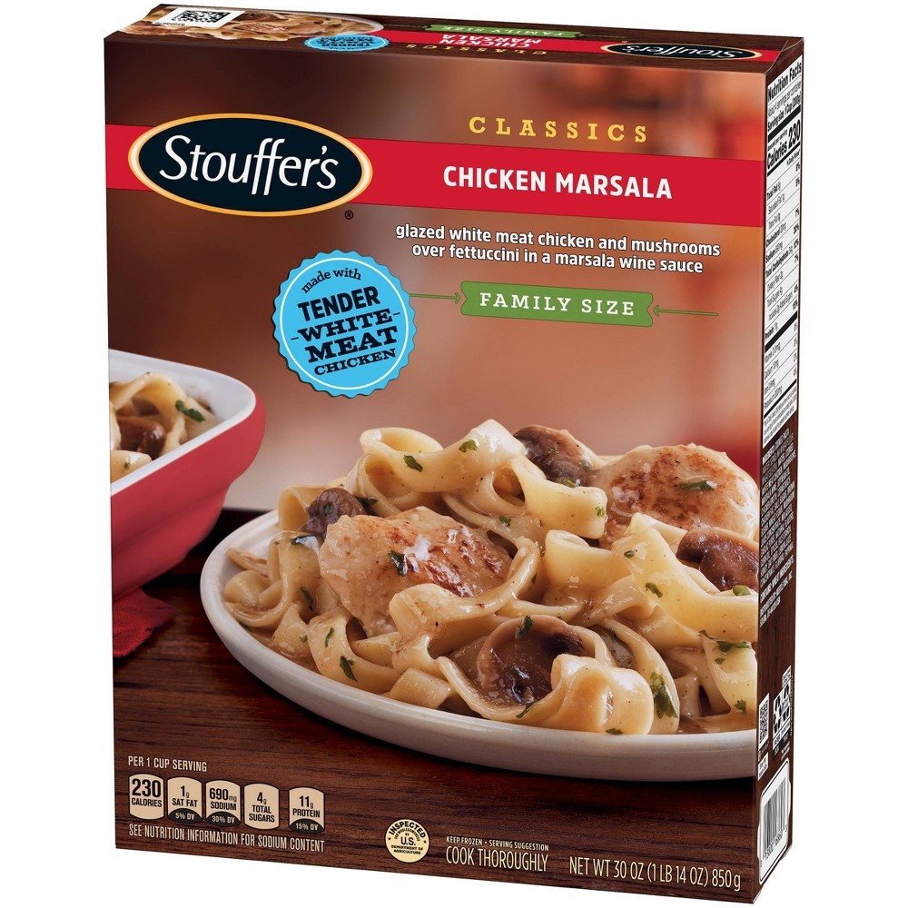 slide 8 of 11, Stouffer's Stouffers Classics Family Size Frozen Chicken Marsala, 30 oz