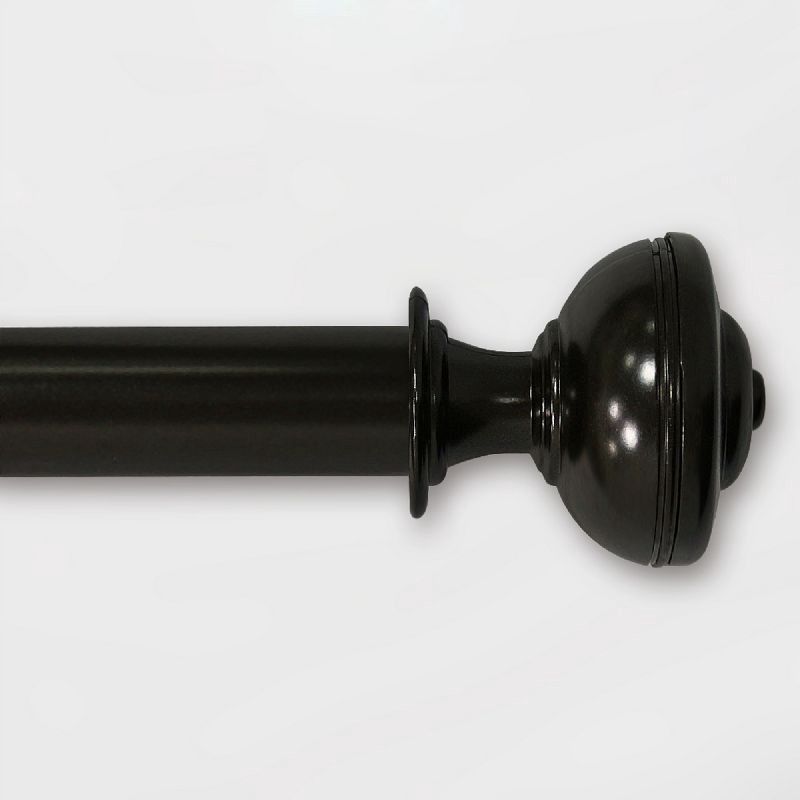 slide 1 of 2, 36"-66" Knob Curtain Rod Oil Rubbed Bronze - Threshold™: Adjustable Metal Single Rod, Dark Brown, 30lb Capacity, 1 ct
