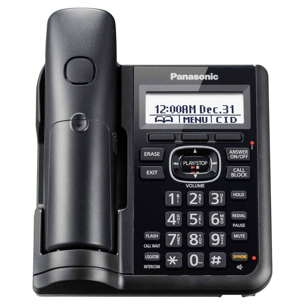 slide 4 of 5, Panasonic Cordless Phone with Digital Answering Machine and 4 Handsets - Black (KX-TGF544B), 1 ct
