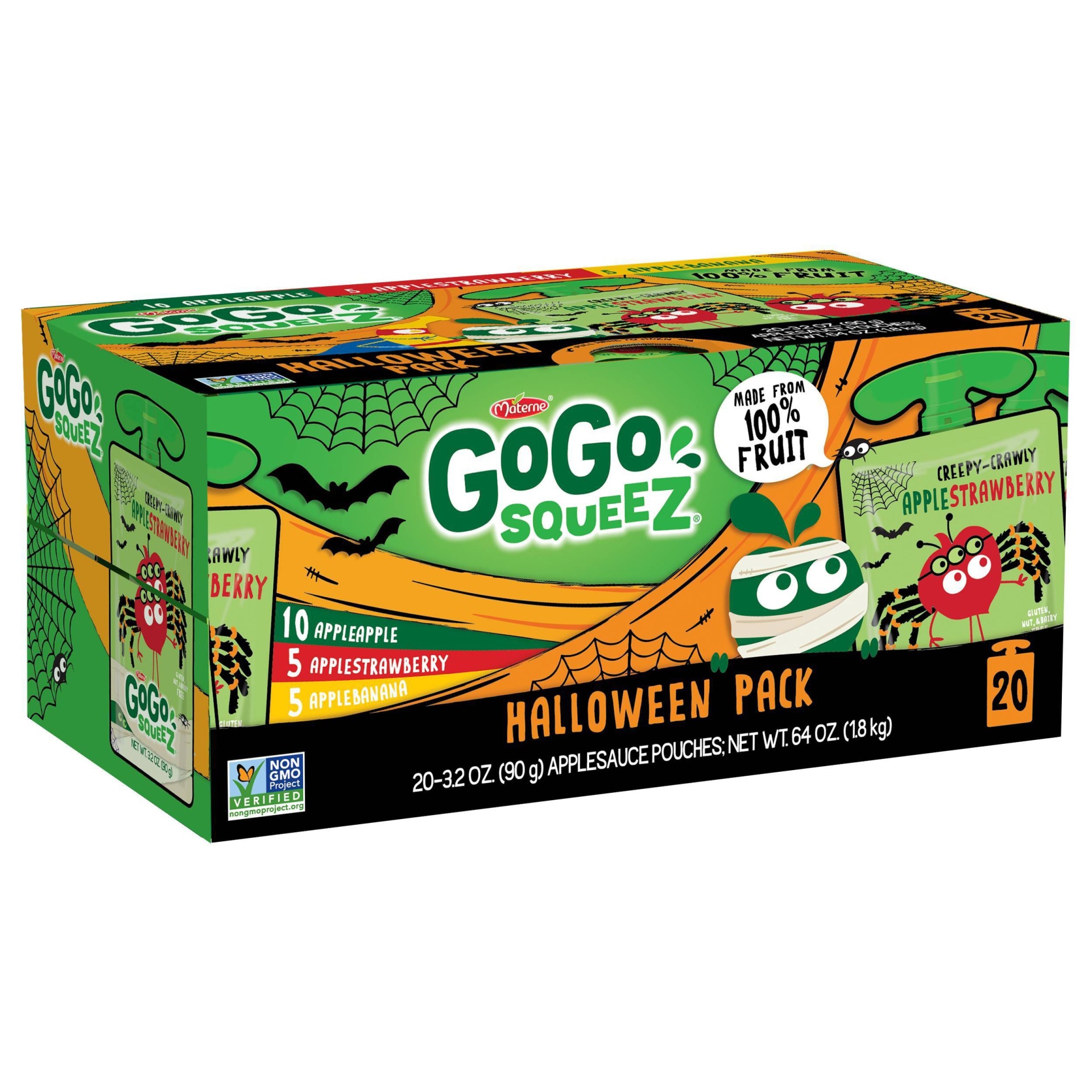 slide 1 of 1, GoGo SqueeZ Applesauce On The Go, 64 oz, 20 ct