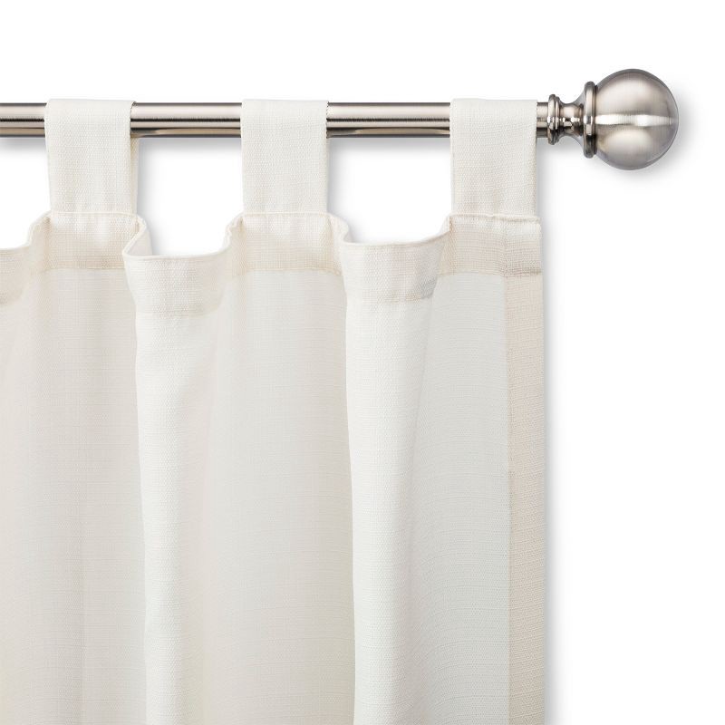 slide 2 of 4, 66"-120" Ball Double Curtain Rod Brushed Nickel - Threshold™: Adjustable Metal Set, Silver Finish, 30lb Capacity, 30 lb