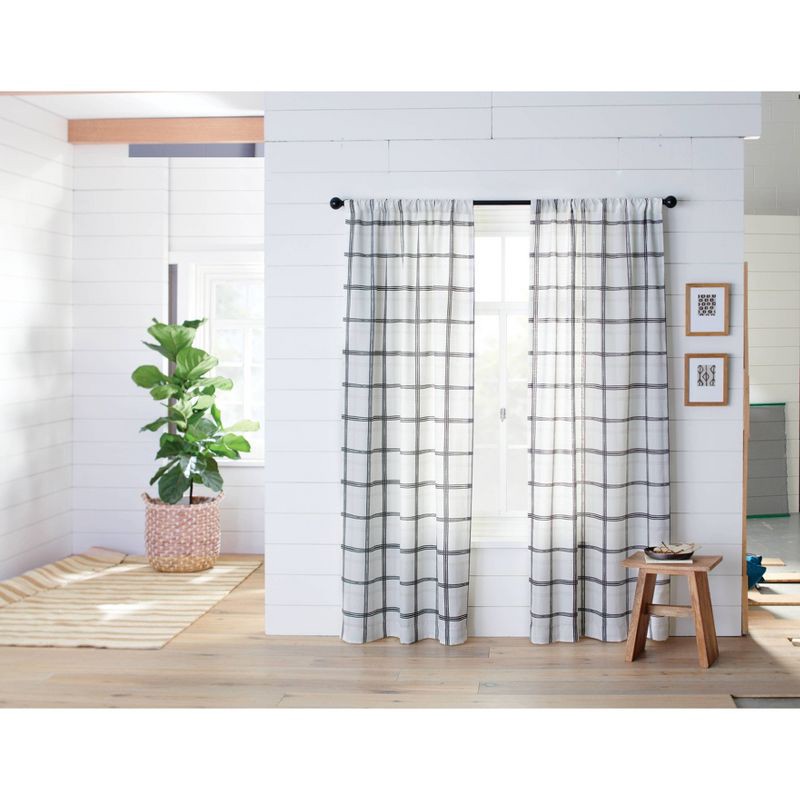 slide 3 of 3, 66"-120" Ball Double Curtain Rod Oil Rubbed Bronze - Threshold™, 30 lb