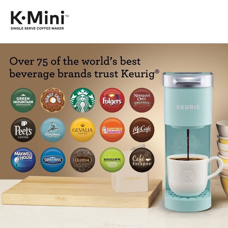 slide 10 of 13, Keurig K-Mini Single-Serve K-Cup Pod Coffee Maker - Oasis, 1 ct