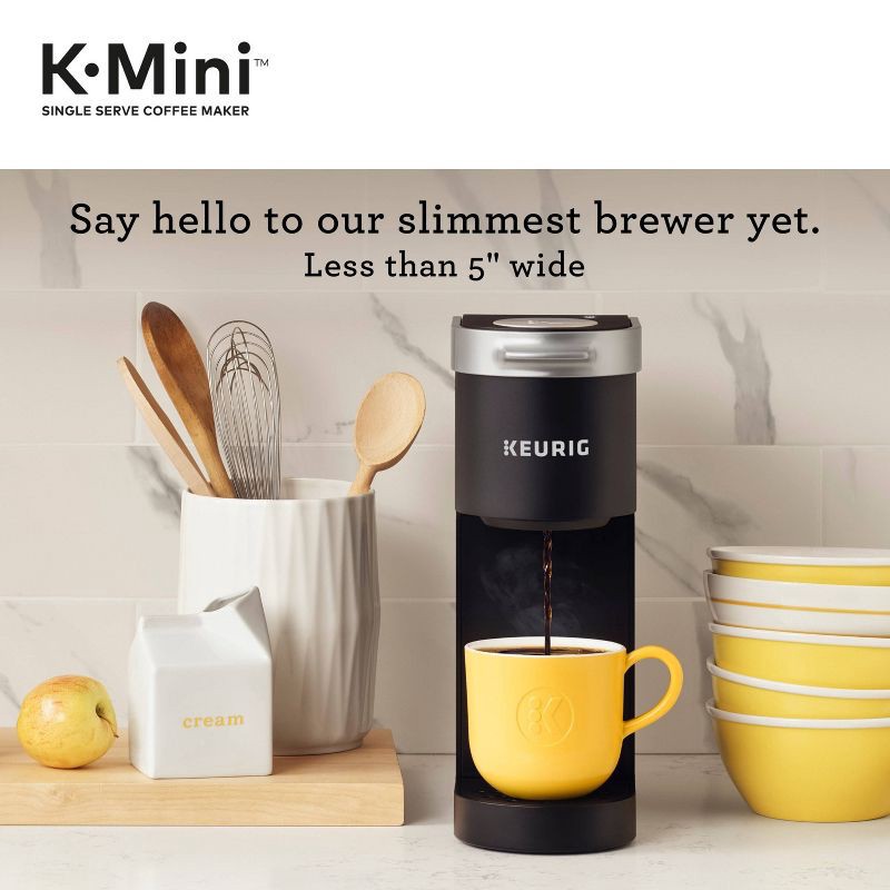 slide 3 of 12, Keurig K-Mini Single-Serve K-Cup Pod Coffee Maker - Black: Compact Electric Brewer, 6-12 oz Capacity, Auto Shut-Off, 6 ct; 12 oz