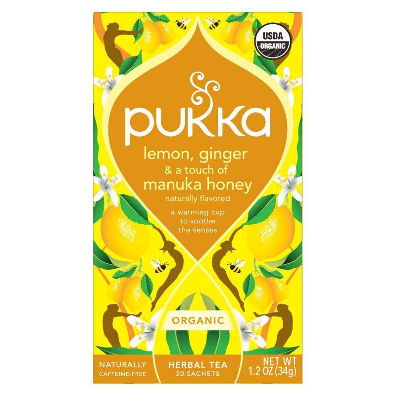 slide 2 of 4, Pukka Lemon, Ginger & Manuka Honey Tea Bags - 20ct, 20 ct