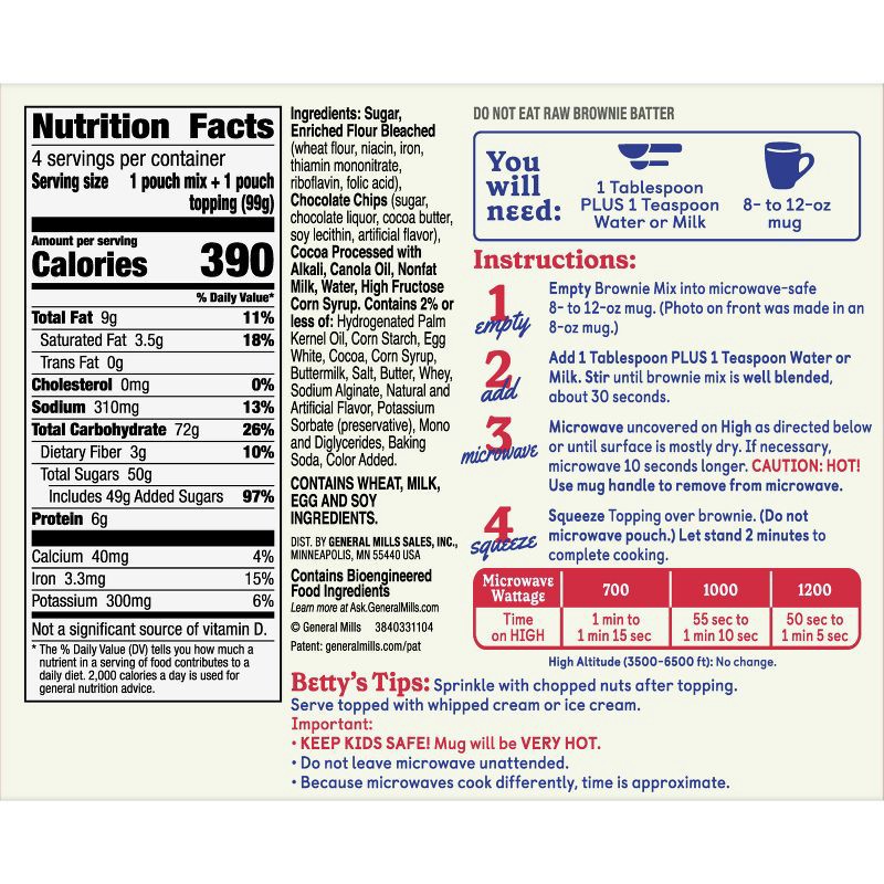 slide 4 of 8, Betty Crocker Mug Treats Hot Fudge Brownie Cake Mix - 13.9oz/4ct, 13.9 oz, 4 ct