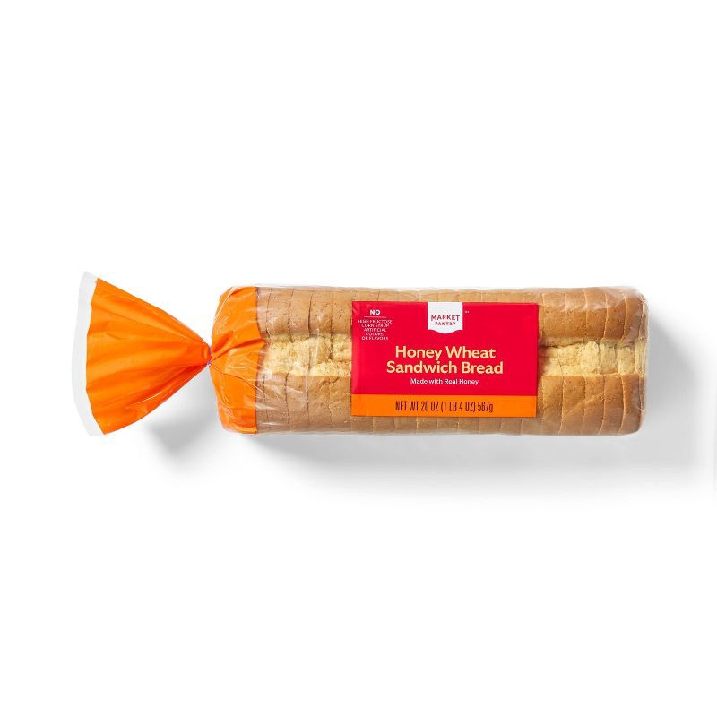 slide 1 of 3, Honey Wheat Sandwich Bread - 20oz - Market Pantry™, 20 oz