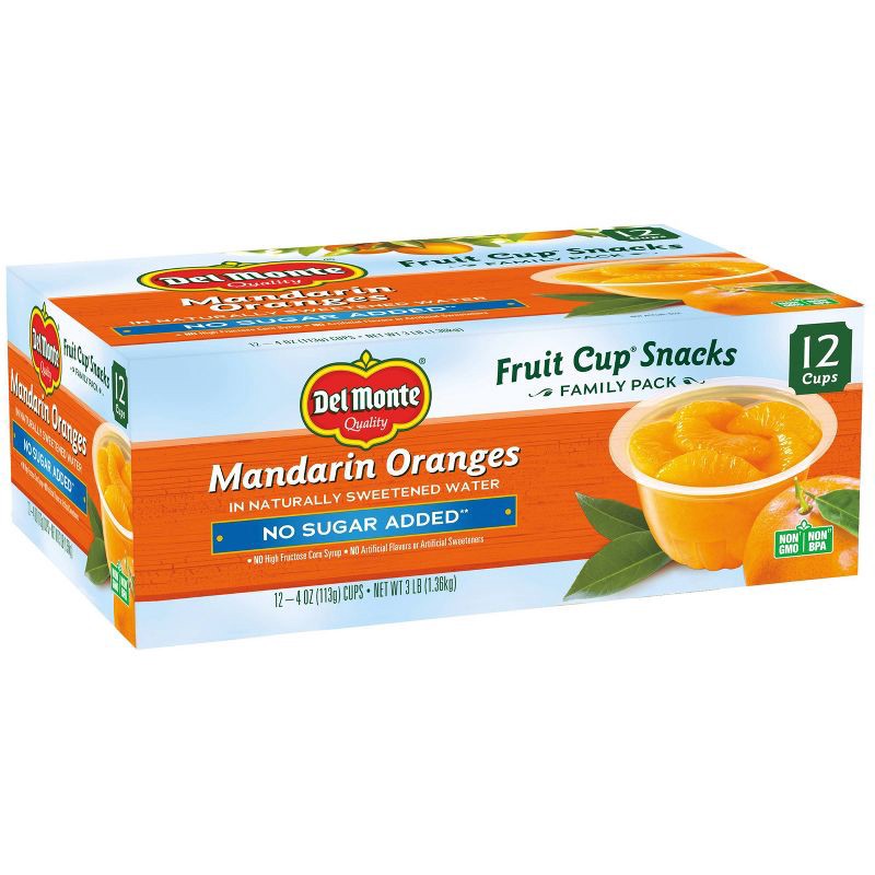 slide 2 of 3, Del Monte Mandarin Oranges Fruit Cup Snacks - 12ct/48oz, 12 ct; 48 oz