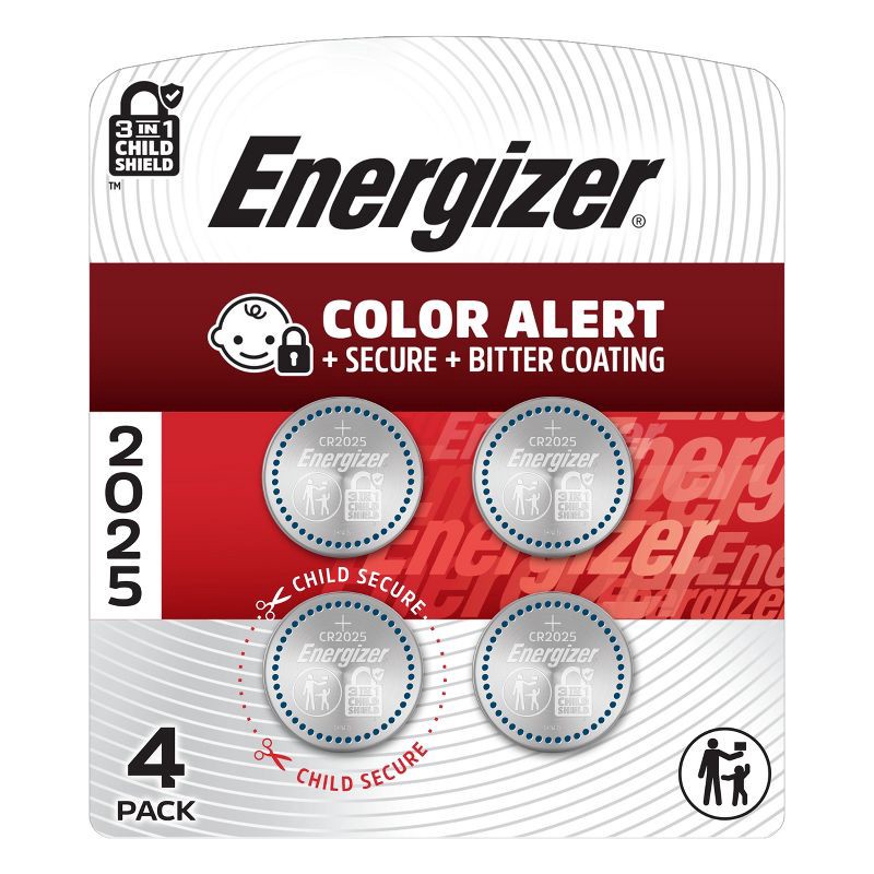 slide 1 of 16, Energizer 2025 Batteries 4pk - Lithium Coin Battery: 200mAh, 3V, Single-Use, 4 ct