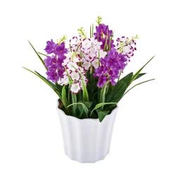 Elements 13 Inch White Pot Polysilk Artificial Greenery