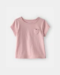 Carters Baby Girl Heart Pocket Top - Pink Blush 18M