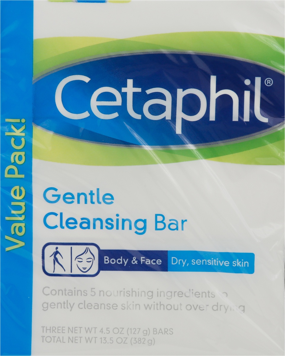 slide 6 of 9, Cetaphil Gentle Cleansing Bars, 13.5 Oz 3 Pack, 