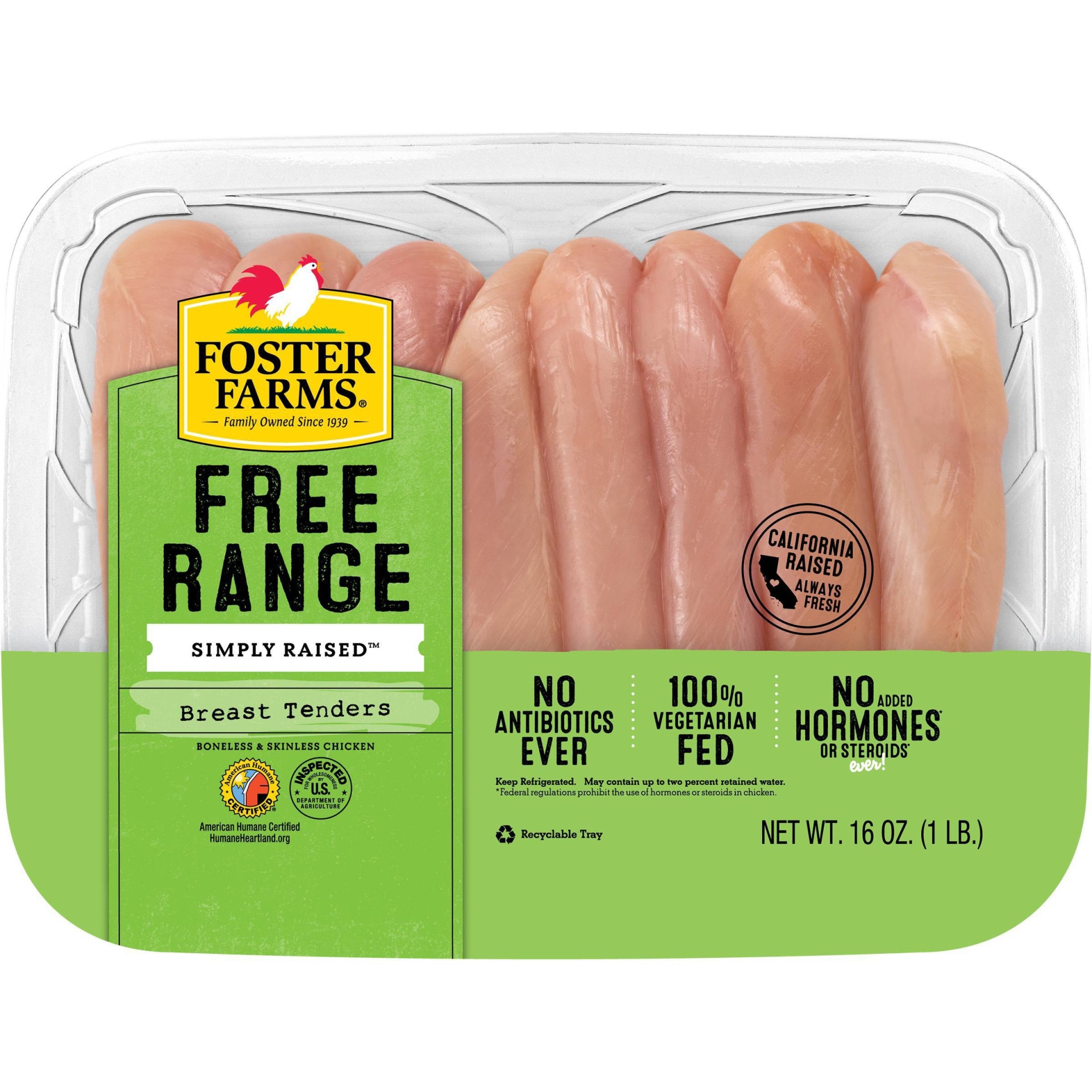 slide 1 of 4, Foster Farms Boneless & Skinless Chicken Breast Tenders, 16 oz