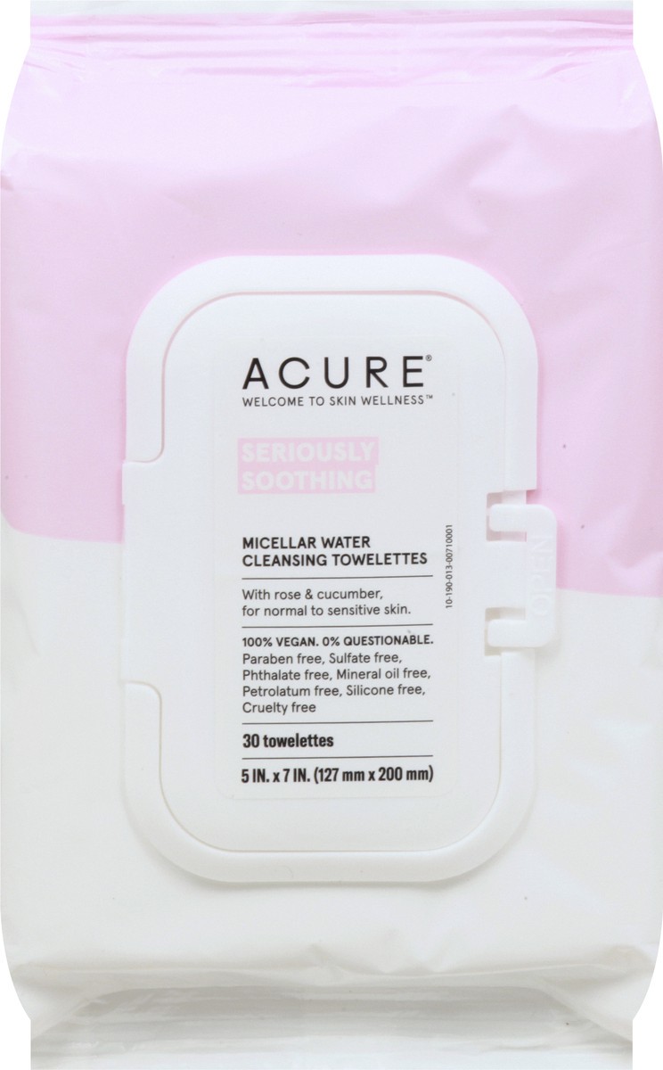 slide 6 of 9, ACURE Seriously Soothing Micellar Water Towelettes, 30 ct