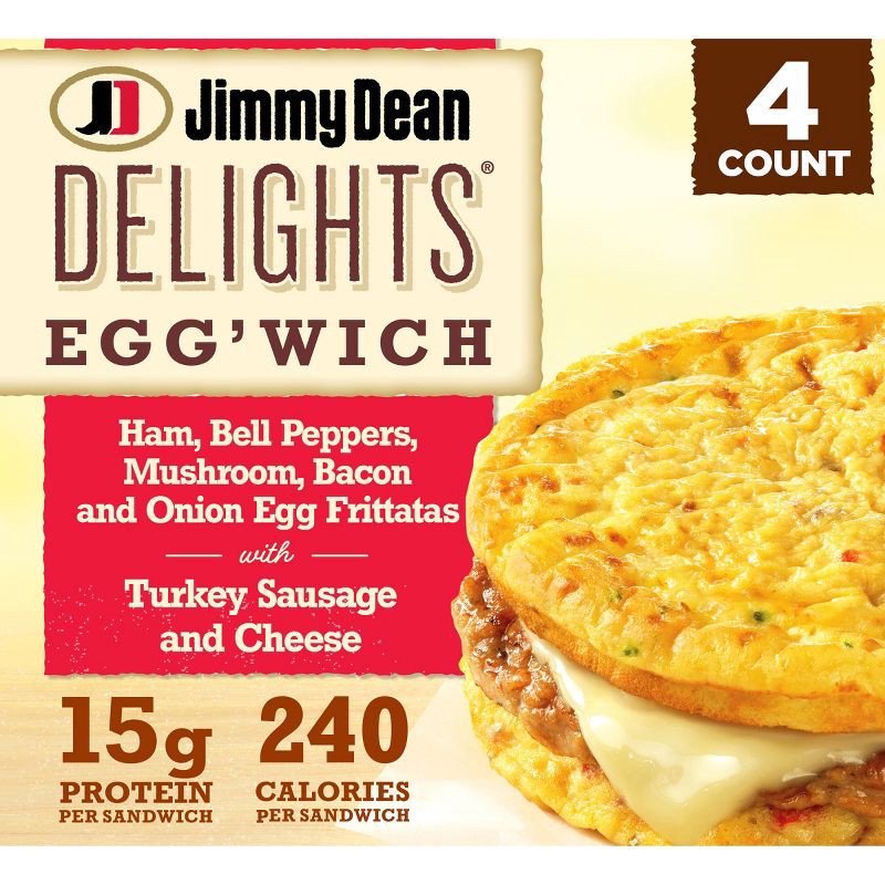 slide 1 of 9, Jimmy Dean Farmhouse Frozen Frittata Sandwich - 4ct, 4 ct
