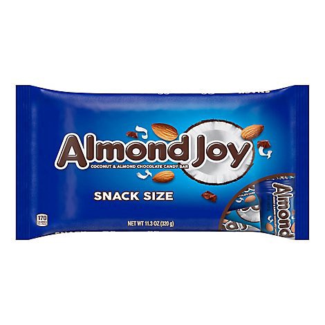 slide 1 of 1, Almond Joy Coconut And Almond Chocolate Snack Size Halloween Candy Bag- 11.3 oz, 11.3 oz